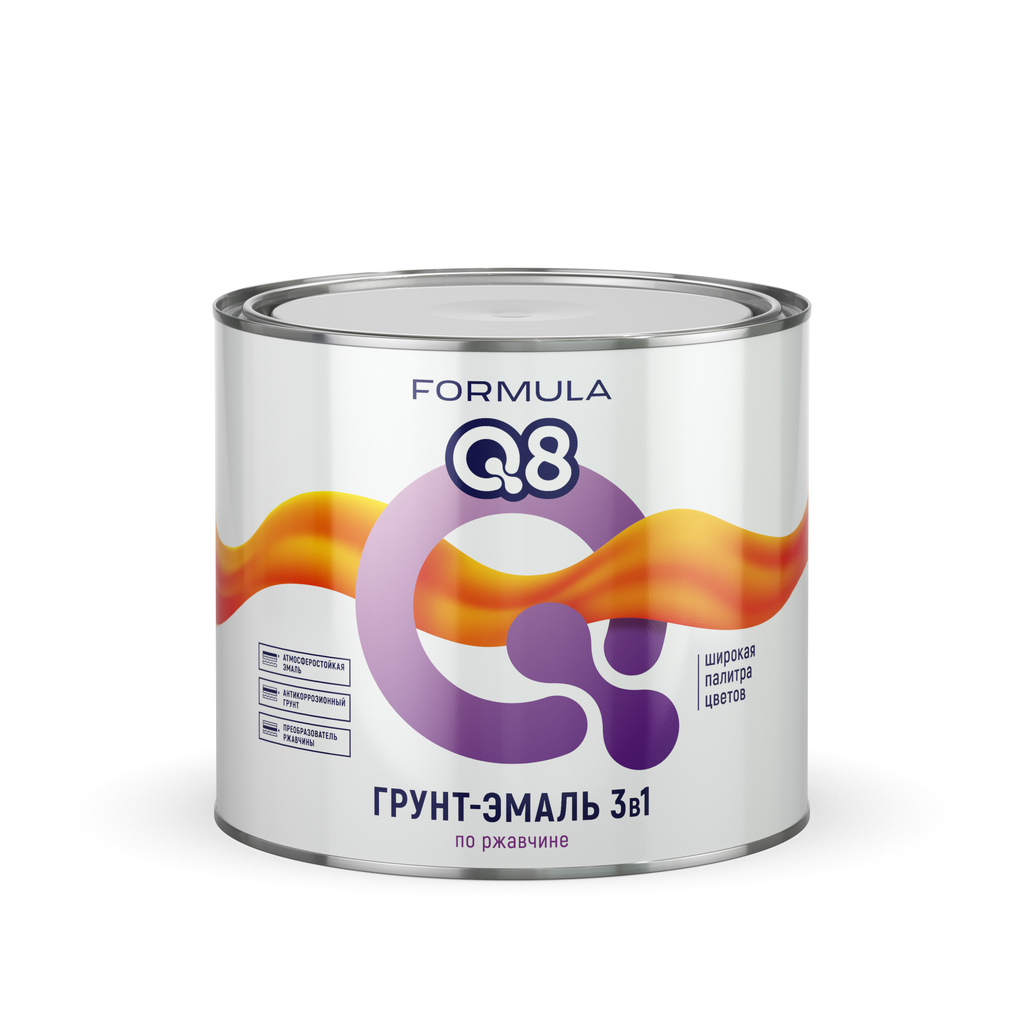 Грунт-эмаль по ржавчине ПРЕСТИЖ FORMULA Q8 белый, 1.9 кг 52022