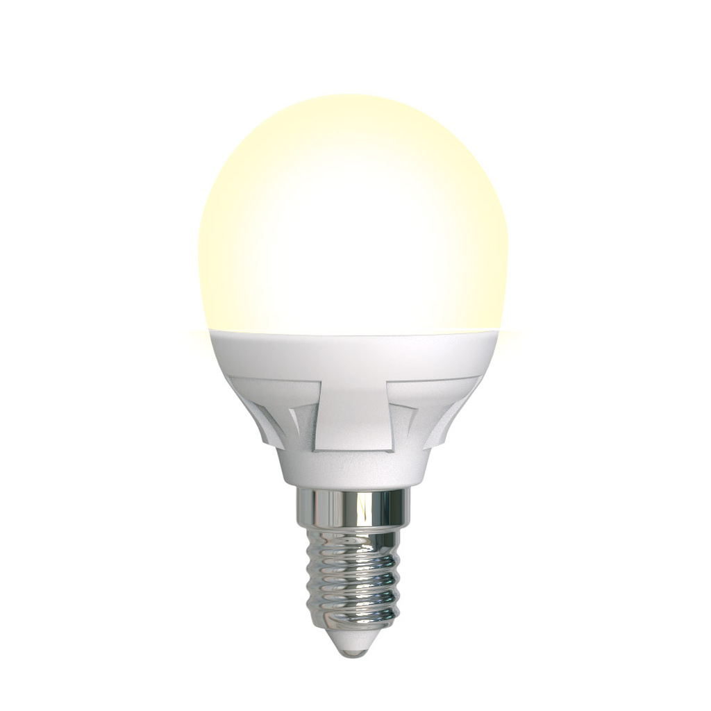 Лампа Uniel LED-G45, 7W/3000K/E14/FR/DIM, PLP01WH, светодиодная, диммируемая UL-00004302