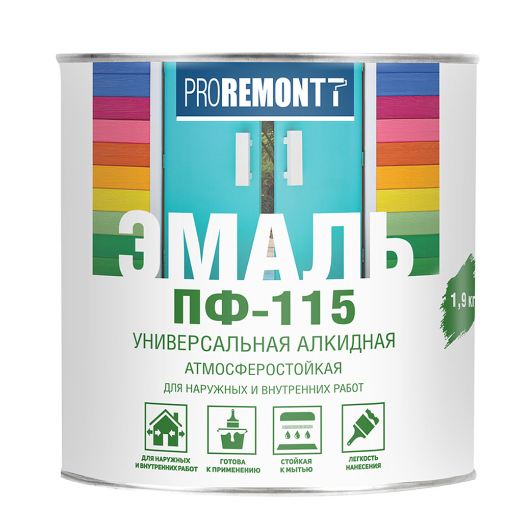 Эмаль PROREMONTT ПФ-115 красная, 1.9 кг Лк-00004469