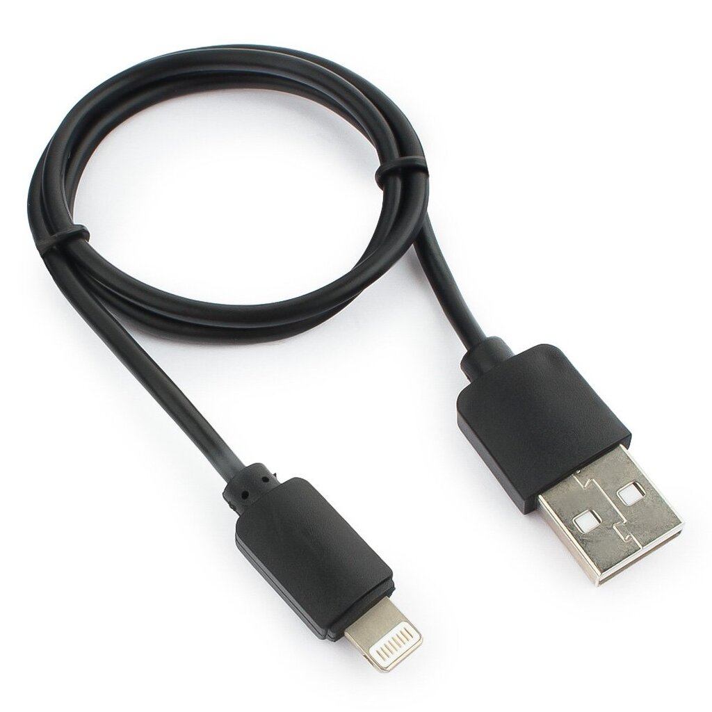 Кабель Гарнизон USB A(M) - Lightning, 0.5м, черный GCC-USB2-AP2-0.5M