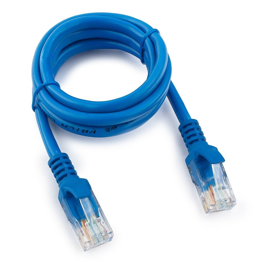 Патч-корд Cablexpert UTP PP12-1M/B кат.5e, 1м, литой, многожильный синий PP12-1M/B