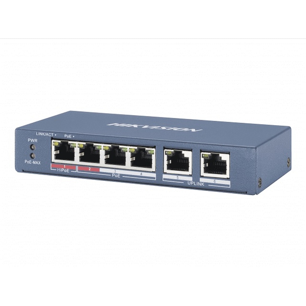 Коммутатор Hikvision Ethernet, PoE DS-3E0106HP-E