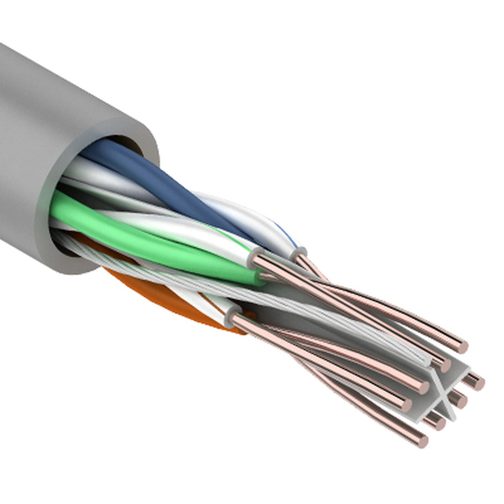 Кабель PROconnect витая пара UTP 4PR 23AWG, CCA, CAT6, PVC, бухта 305 м, серый 01-0047-3