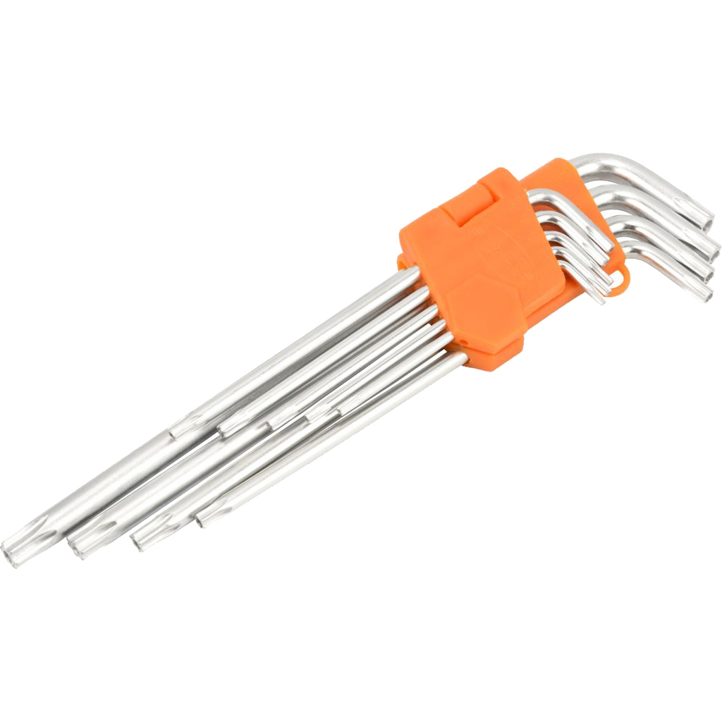 Набор Г-образных ключей TORX АвтоDело T10-T50 длинные с отверстием 9 предметов 39156