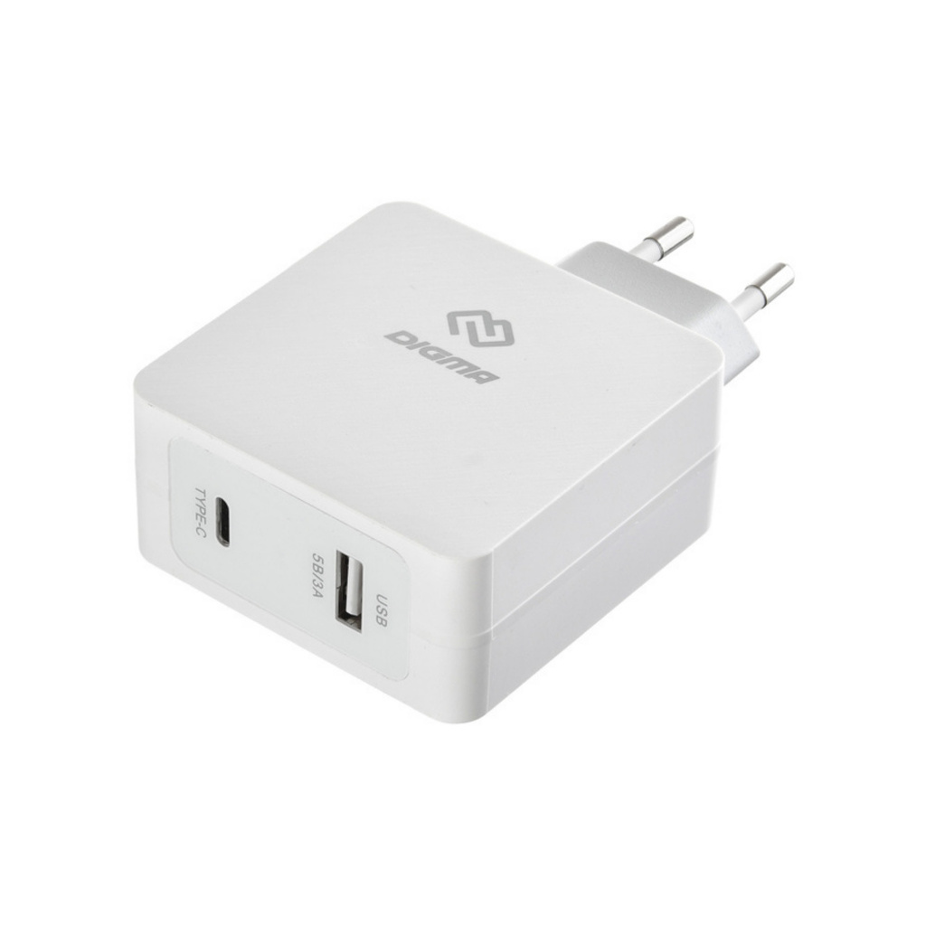 Зарядное устройство Digma USB / USB Type-C 5.5A White DGPD-45W-WG 1079237