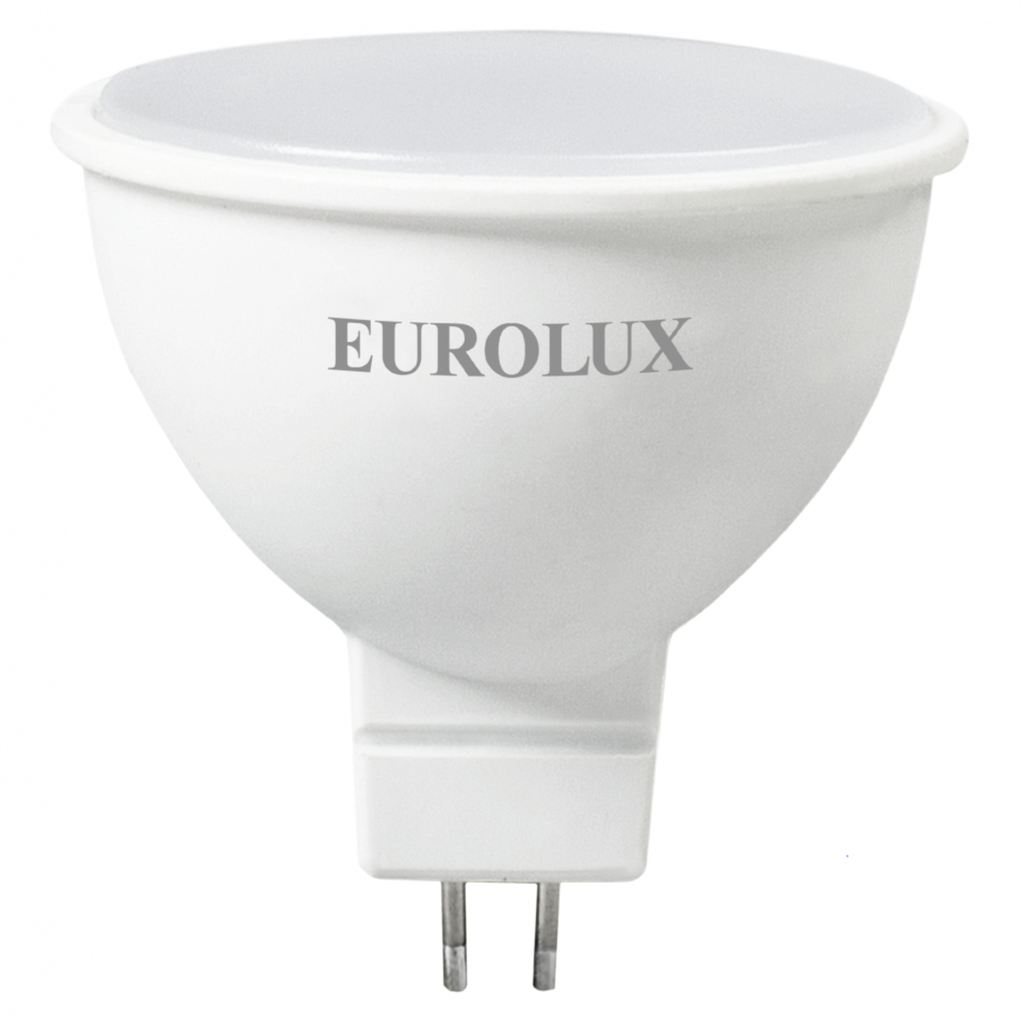 Светодиодная лампа Eurolux LL-E-MR16-7W-230-2,7K-GU5.3, рефлектор, 7Вт, теплый белый, GU5.3/ 76/2/23