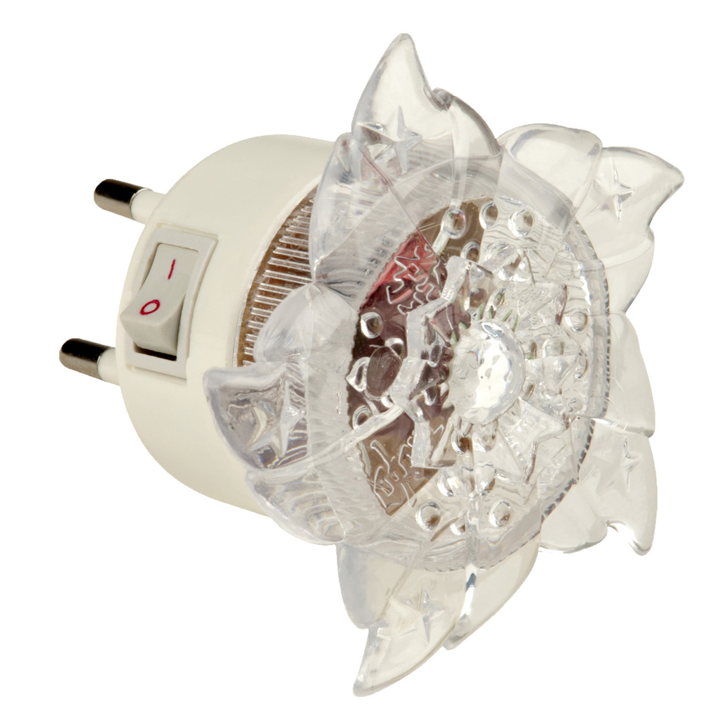 Светильник-ночник Uniel, выключатель на корпусе, DTL-308-Цветок/RGB/4LED/0,5W, 10320