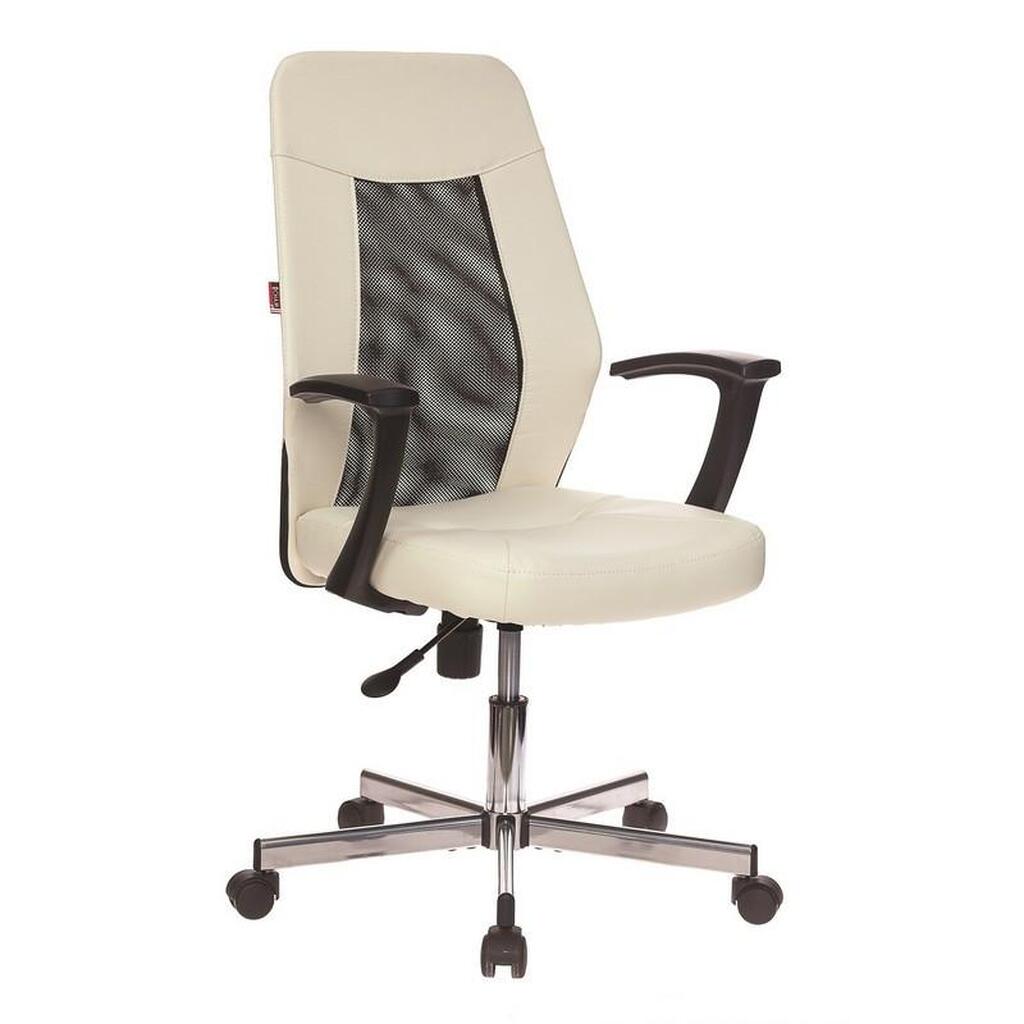 Кресло Easy Chair VBEChair-225 DSL PTW кожзам, бежевый OR-10/сетка черная TW, хром 979631