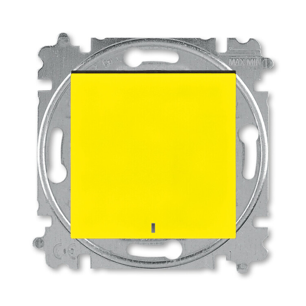 Выключатель 1-кл. с подсветкой жёлтый / дымчатый чёрный LEVIT ABB 2CHH590146A6064