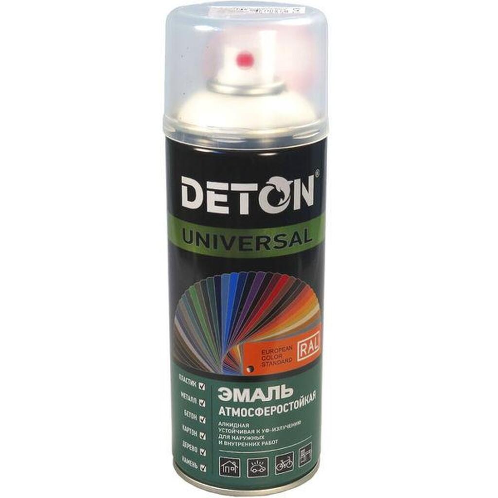 Аэрозольная универсальная эмаль DETON белая, матовая RAL 9003 UNIVERSAL 520 мл 126899