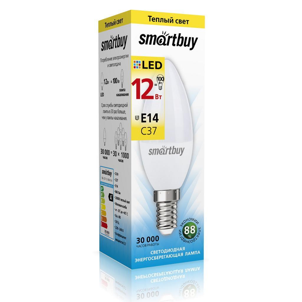 Лампа Smartbuy LED SBL-C37-12-30K-E14