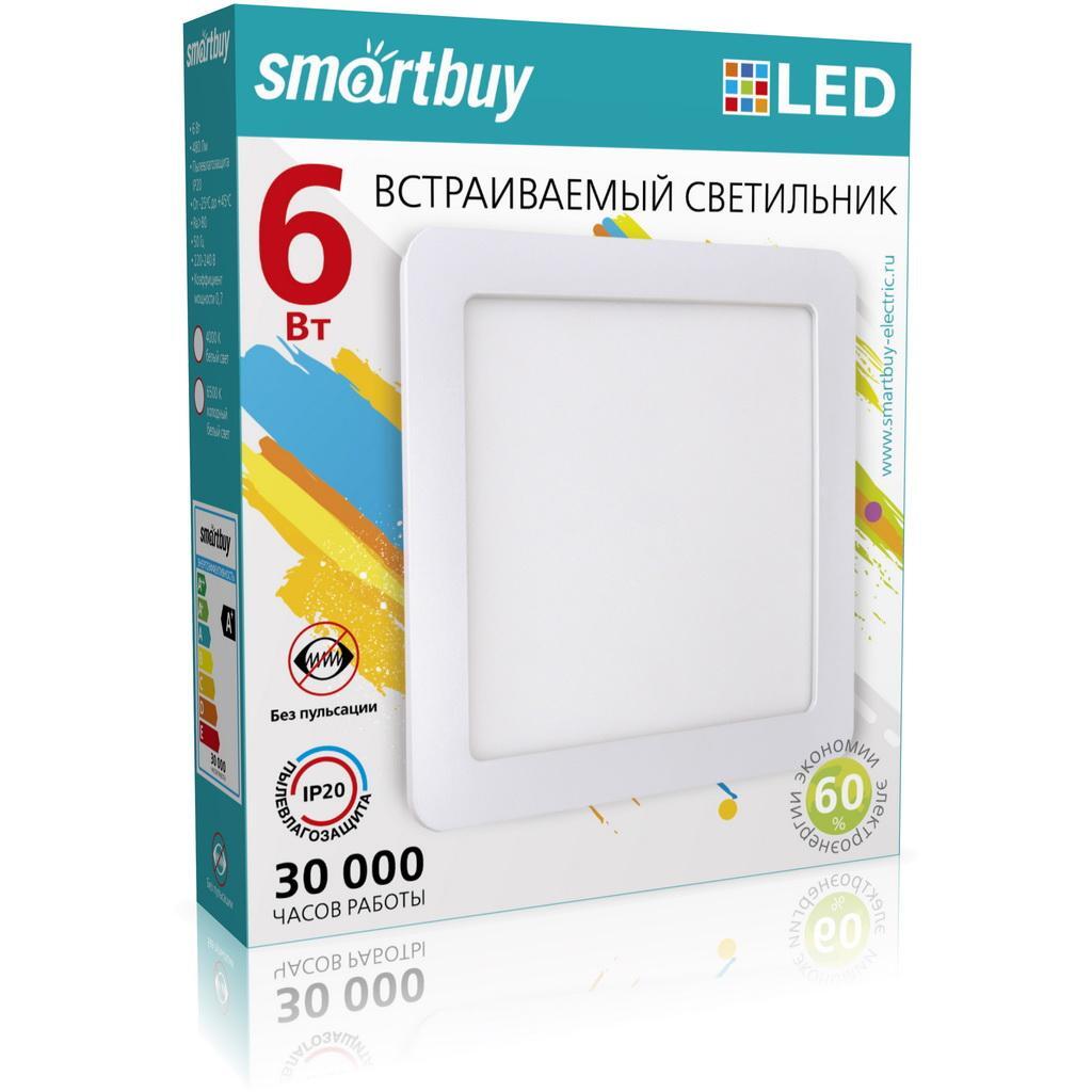 Встраиваемый светильник Smartbuy LED DL Square-6w, 4000K, IP20 SBL-DLSq-6-4K