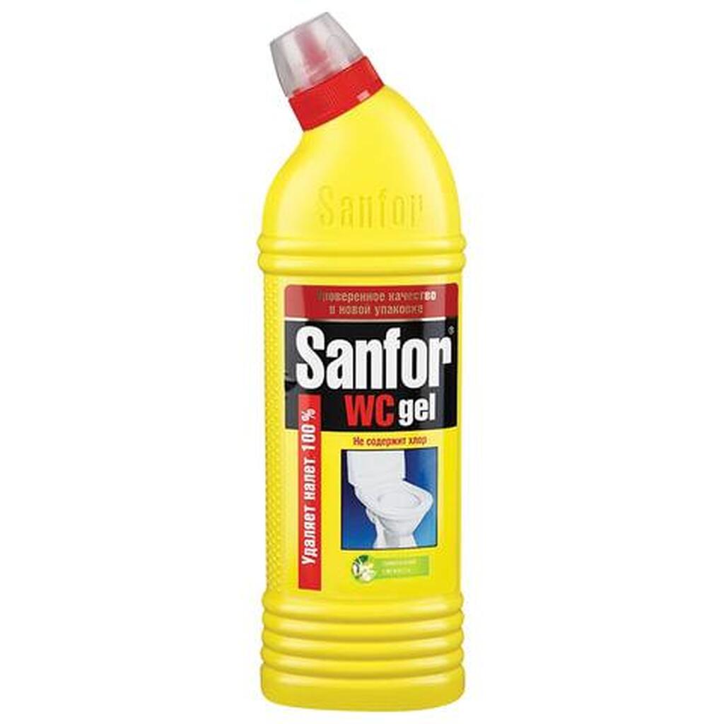 Средство для уборки туалета 750 г WC gel лимонная свежесть SANFOR 1550 601958