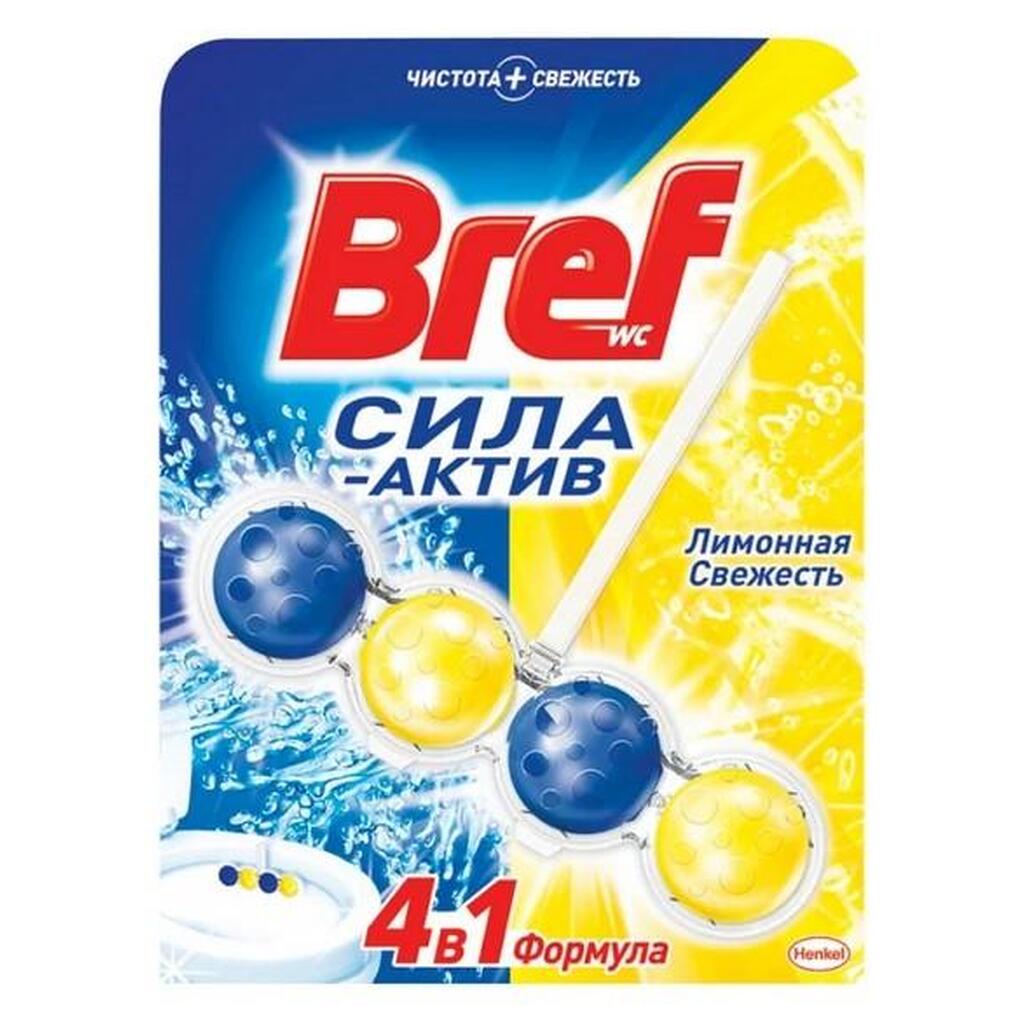 Освежитель BREF Сила-Актив WC твердый 50 г лимонная свежесть 2312463 601898