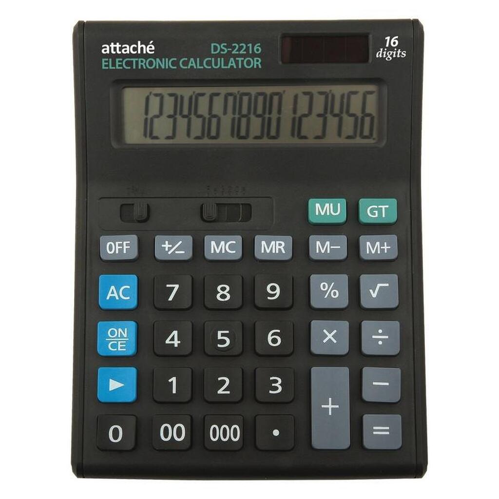 Полноразмерный настольный калькулятор Attache Economy 16 разрядов, чёрный 974207