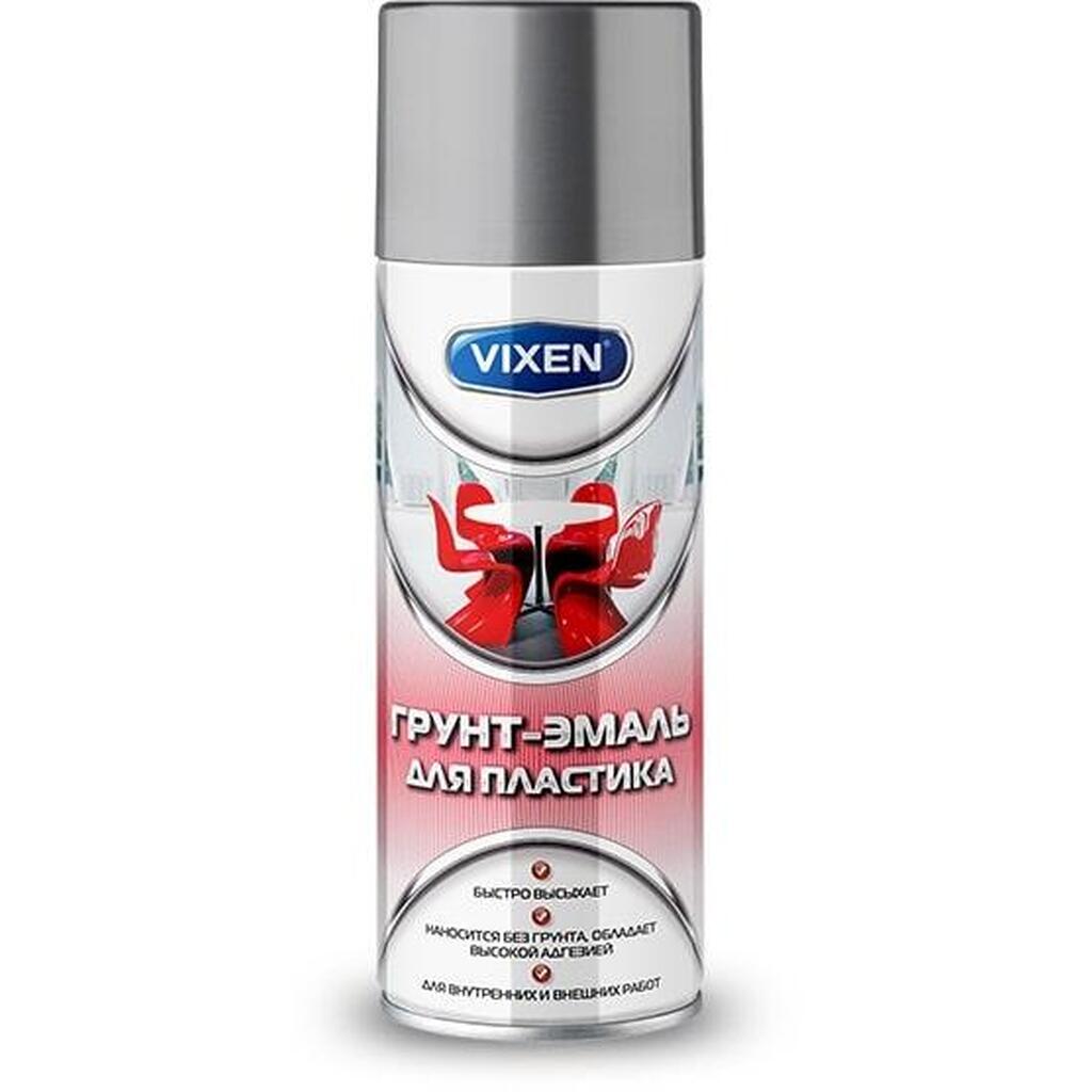 Грунт-эмаль Vixen для пластика, серый матовый RAL 7040, аэрозоль 520 мл VX-50102