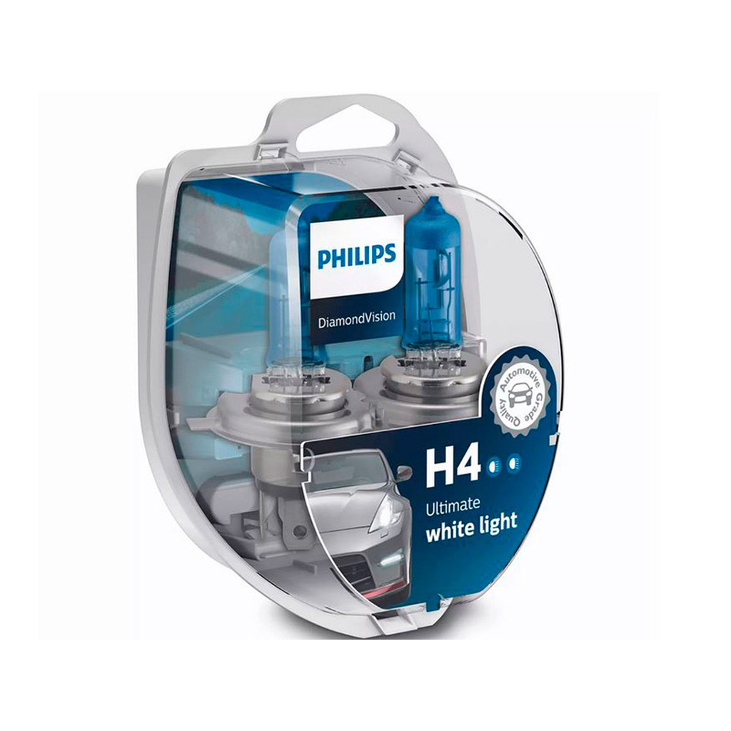 Лампа Philips DiamondVision H4 12V- 60/55W (P43t) 2шт 12342DVS2