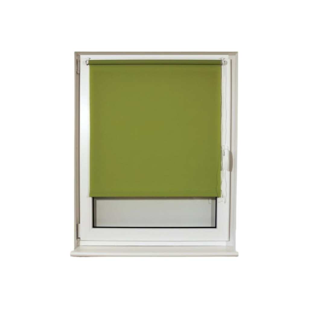 Рулонная штора BRABIX 80х175 см, текстура-лён, защита 55-85%, 200 г/м2, зелёный S-32 605994