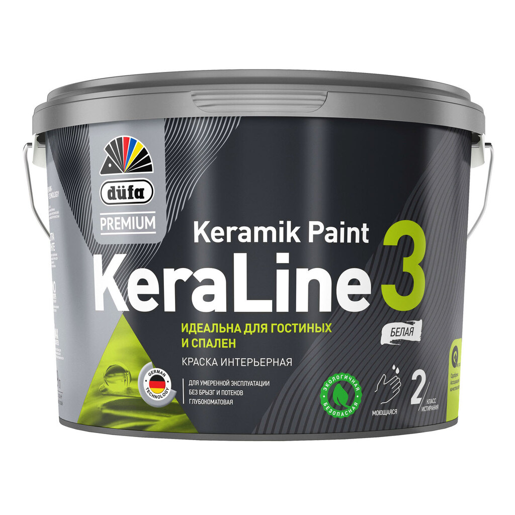 Краска Dufa Premium ВД KeraLine 3, база 3, 9 л МП00-006517