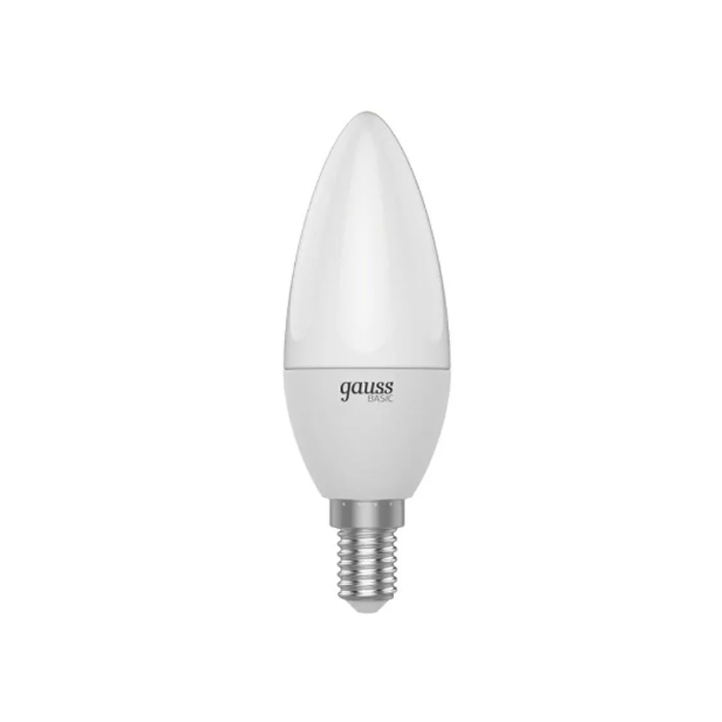 Лампа Gauss Basic, свеча, 5,5W, 420lm, 4100K, E14, LED, 1/10/100 1033126