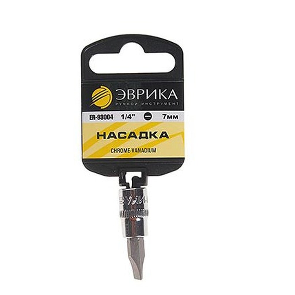 Насадка (1/4 DR; шлиц 7 мм) с держателем ЭВРИКА ER-93004H ER93004H