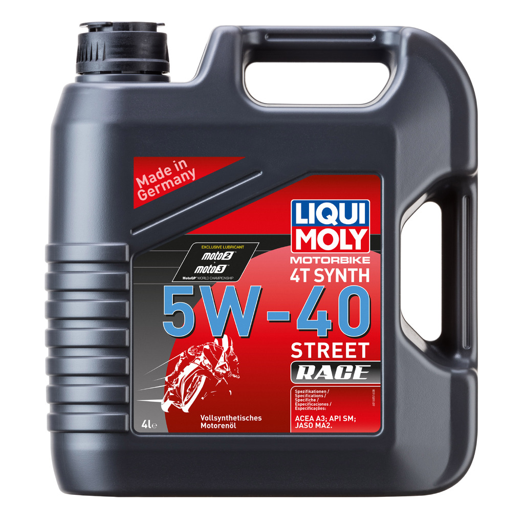 Масло моторное синтетическое для 4-тактных мотоциклов Motorbike 4T Synth Street Race 5W-40 SM A3 4 л LIQUI MOLY 1685