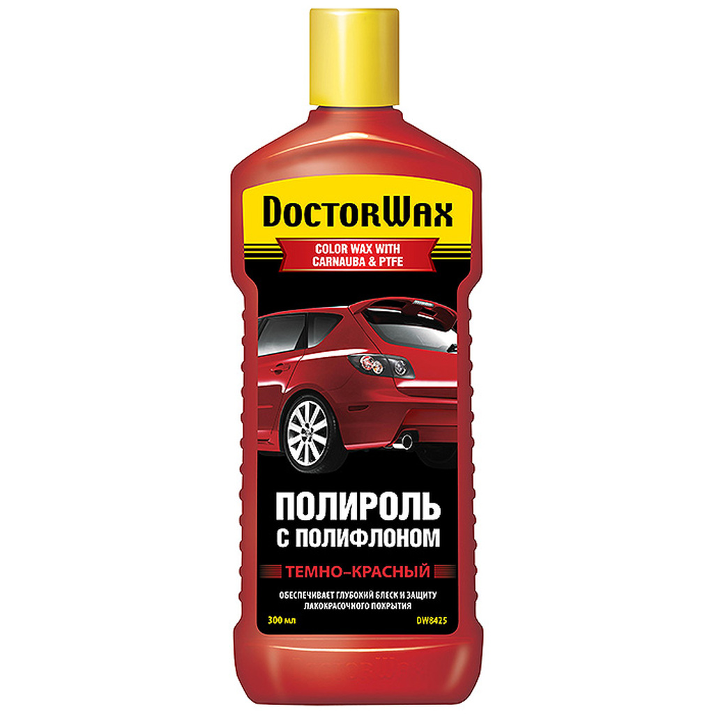 Цветной полироль с полифлоном DoctorWax темно-красный DW8425 DOCTOR WAX