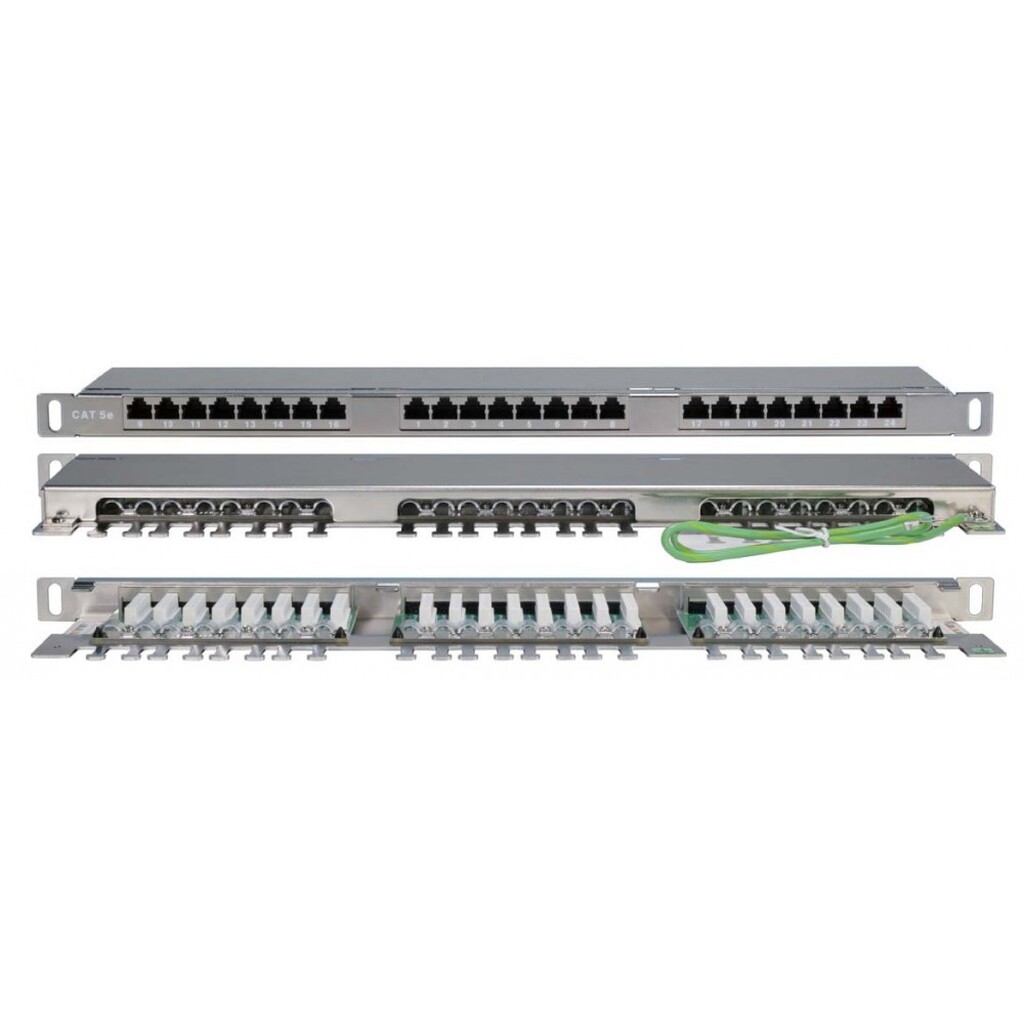 Патч-панель высокой плотности Hyperline PPHD-19-24-8P8C-C5E-SH-110D 19, 0.5U, 24 порта RJ-45, категория 5E, Dual IDC, экранированная 244077