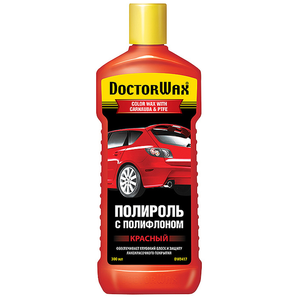 Цветной полироль с полифлоном DoctorWax красный DW8417 DOCTOR WAX