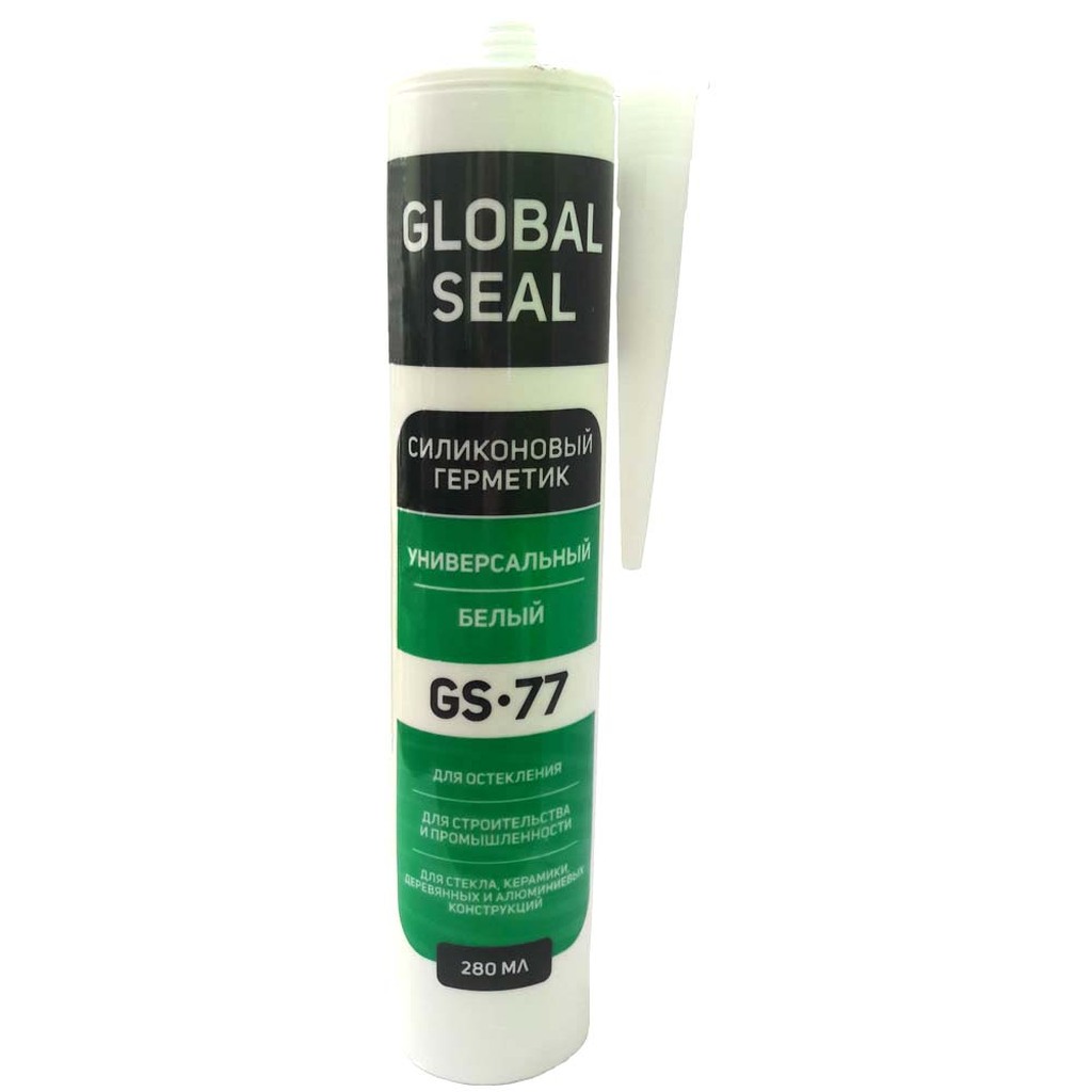 Силиконовый универсальный герметик GlobalSeal GS-77 белый, 280 мл 3770111