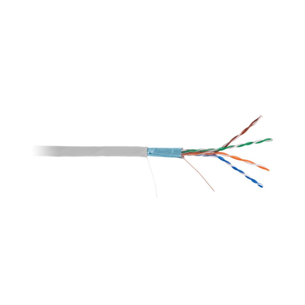 Кабель NETLAN 4 пары, категория 5e, одножильный, медный, внутренний, серый, 100м EC-UF004-5E-PVC-GY-1