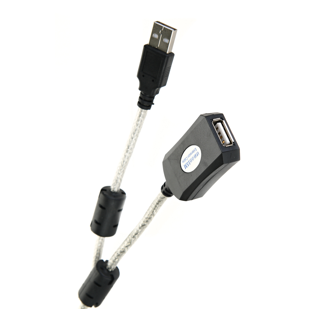 Кабель-адаптер AOpen/Qust USB2.0-repeater, удлинительный активный Am-Af 15м ACU823-15M