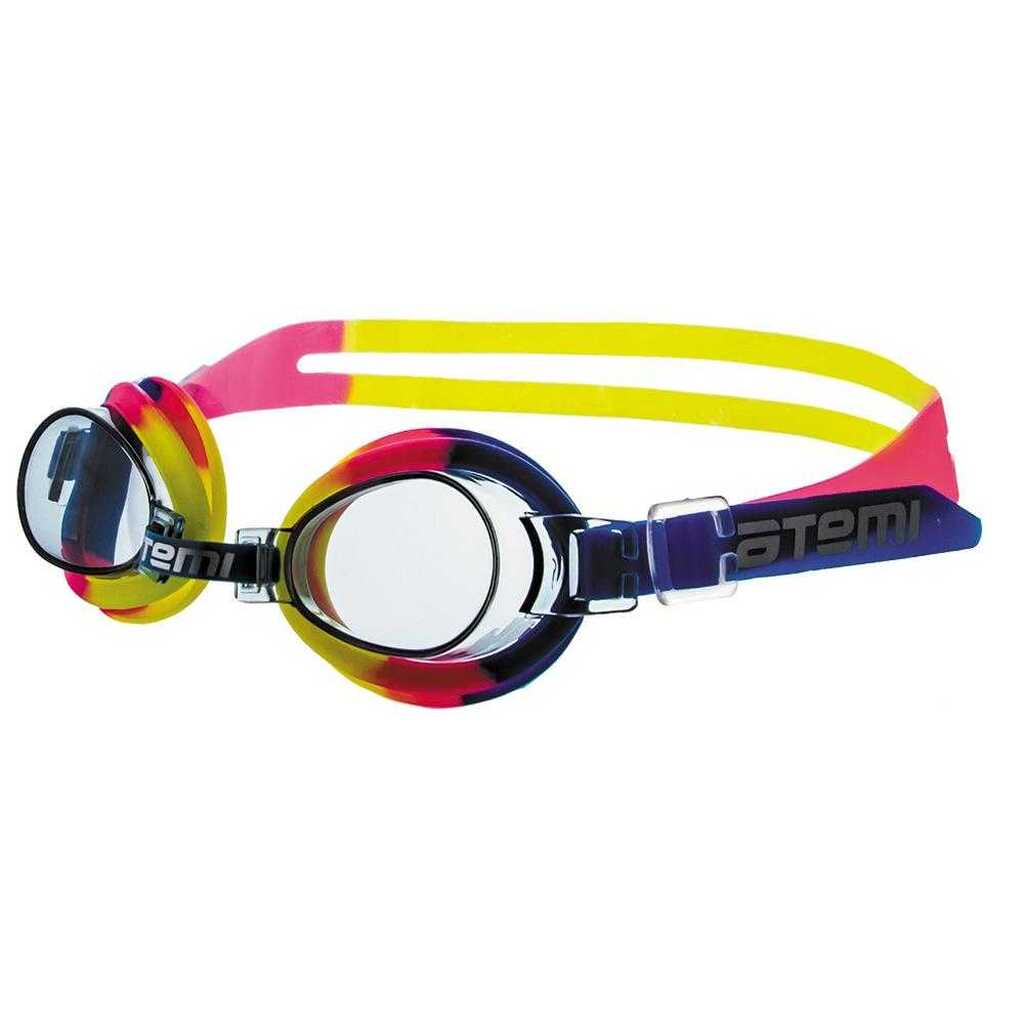 Детские очки для плавания ATEMI PVC/силикон, синий/желтый/розовый, S302 00000042673