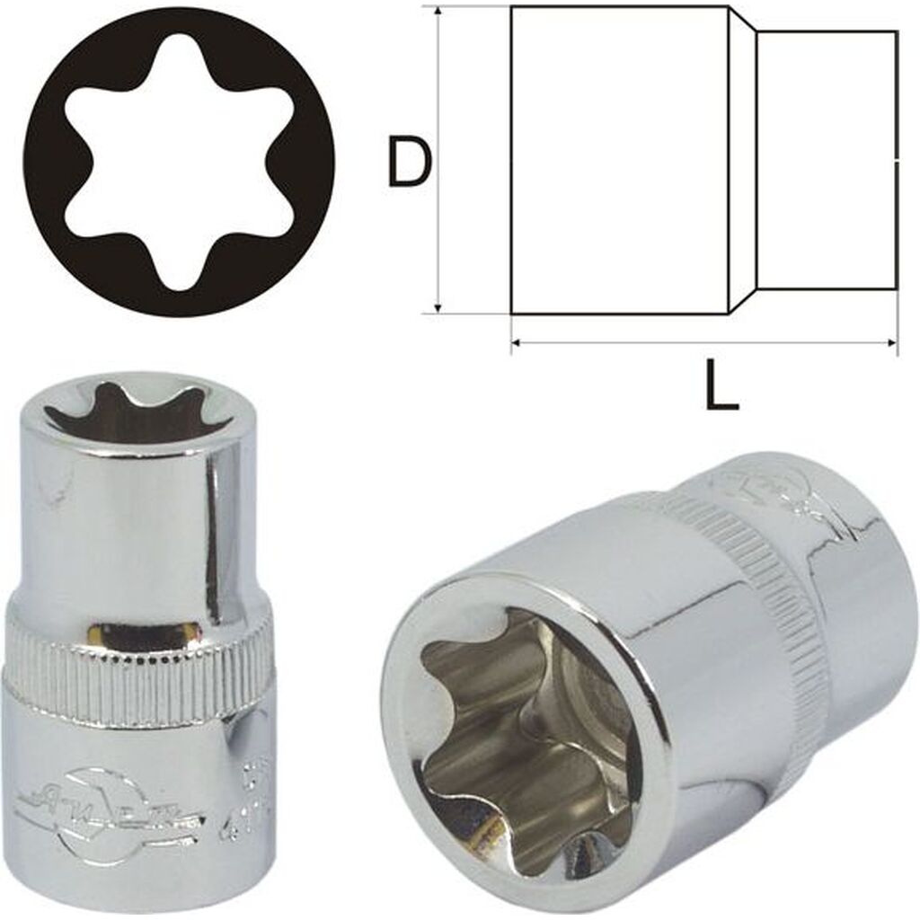 Сатиновая головка Aist Torx E16 3/8" 311516E