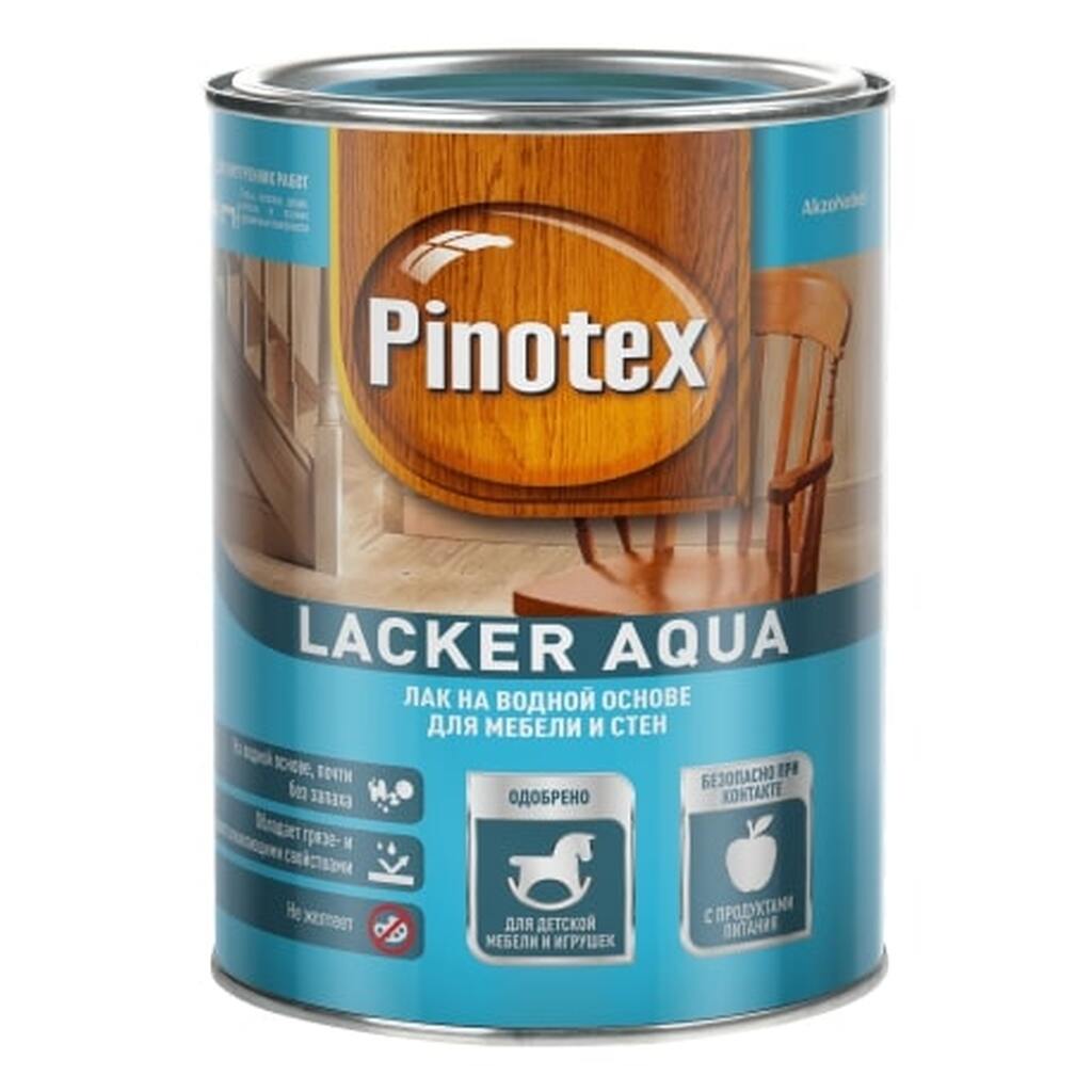 Лак PINOTEX LACKER AQUA 7 на водной основе для мебели и стен, д/вн.работ, глянцевый 2,7л 5254103