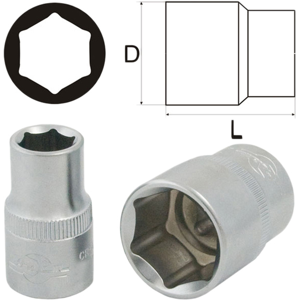 Сатиновая головка Aist 15 мм 3/8" 6-гранная 311115