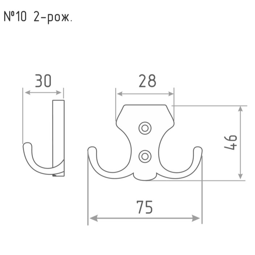 крючок вешалка 10 хром