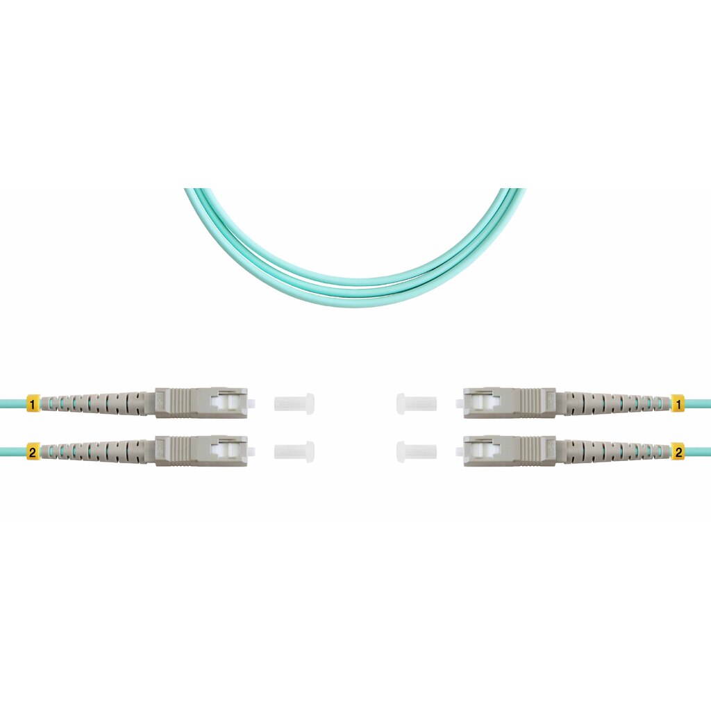 Оптический патч-корд TopLAN дуплексный, OM3 MM 50/125 1.0 м DPC-TOP-OM3-SC/P-SC/P-1.0