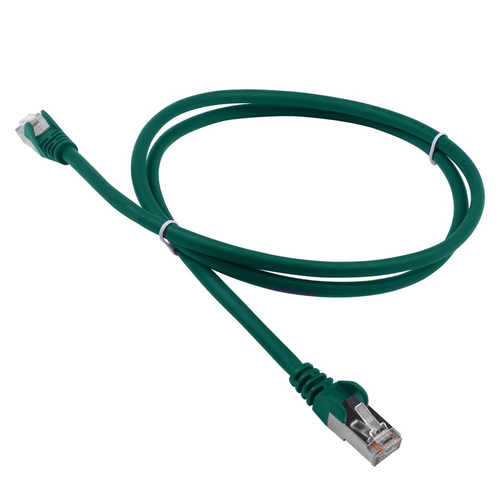 Патч-корд LANMASTER RJ45 - RJ45, 4 пары, S/FTP, категория 6A, 1.5 м, зеленый LAN-PC45/S6A-1.5-GN