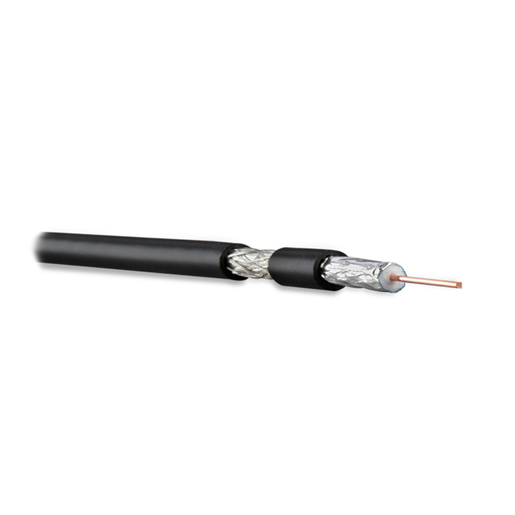 Коаксиальный кабель Hyperline COAX-RG6-CU-500 RG-6, 75 Ом ТВ, SAT, CATV, жила - 1.02 мм, 18 AWG, медь, solid, экран - фольга, оплетка - луженная медь, 48% фольга, общий диаметр 6.9м