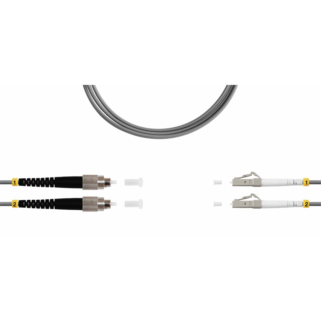Оптический патч-корд TopLAN, дуплексный, MM 62,5/125, 5.0 м DPC-TOP-OM1-FC/P-LC/P-5.0