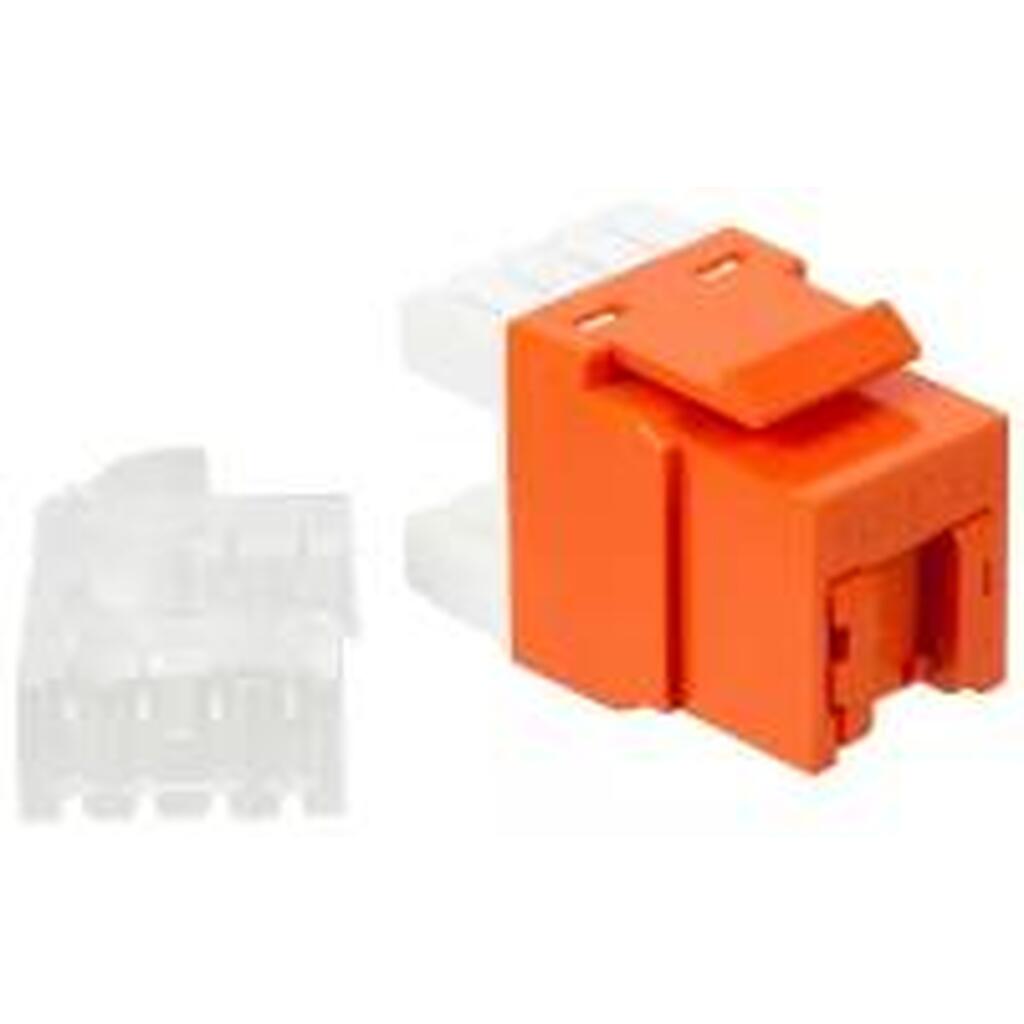 Модуль LANMASTER Keystone RJ45, кат.5e, UTP, 180 градусов, оранжевый, LAN-OK45U5E/180P-OR