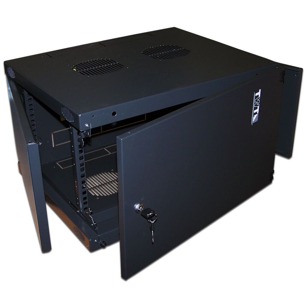 Настенный шкаф Next, 15U 550x450, металлическая дверь, черный, 1 ЧАСТЬ TWT-CBWNM-15U-6x4-BK