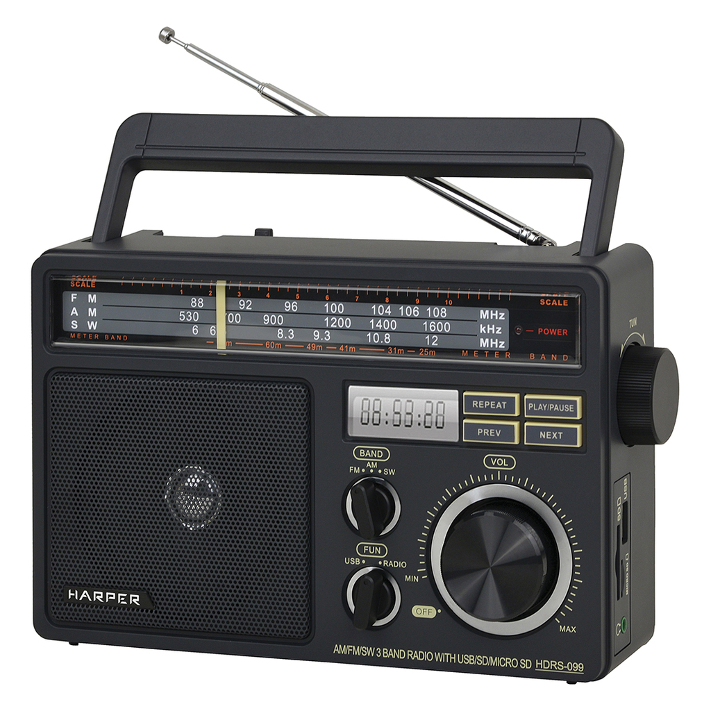 Портативный радиоприёмник HARPER HDRS-099 black