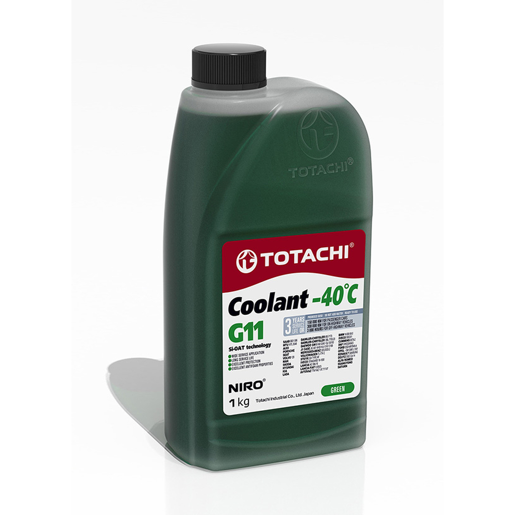 Охлаждающая жидкость TOTACHI NIRO COOLANT Green, -40град.C, G11, 1 кг 4589904526800