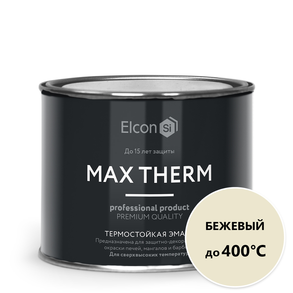 Термостойкая эмаль Elcon бежевая, 400 градусов, 0,4 кг 00-00002925