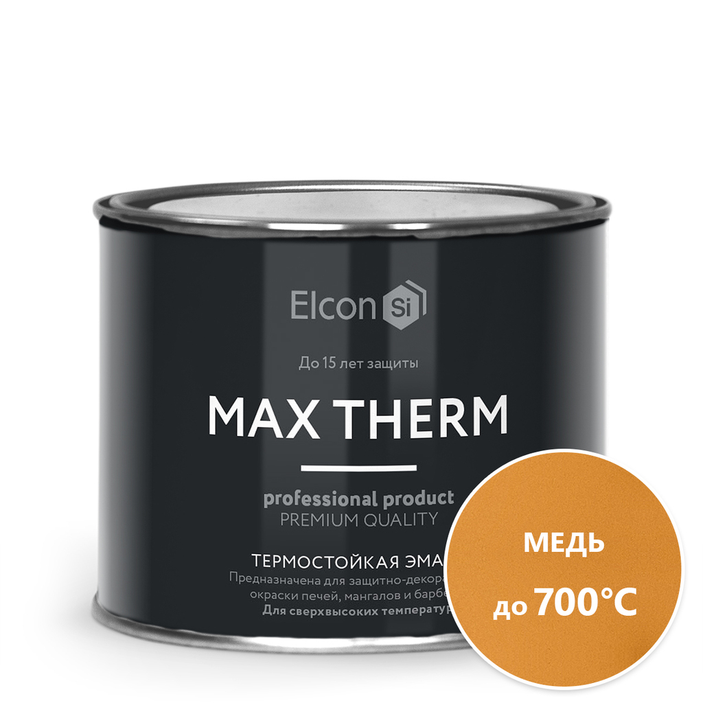 Термостойкая эмаль Elcon медь, 700 градусов, 0,4 кг 00-00002911