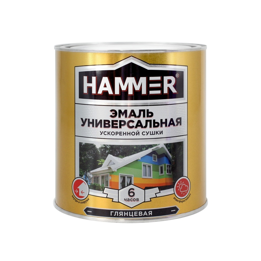 Универсальная эмаль ускоренной сушки HAMMER глянц. белая 2,7 кг ЭК000135040