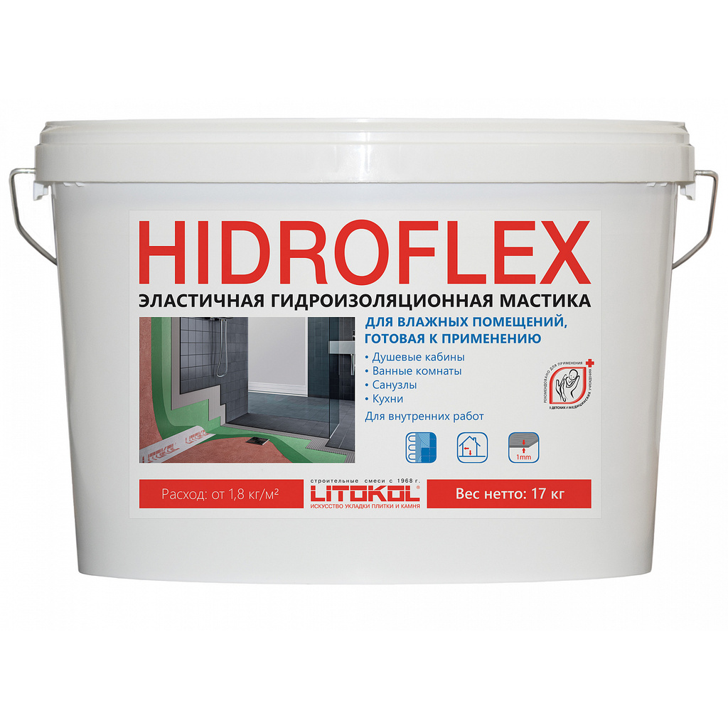 Гидроизоляционная мастика HIDROFLEX 17 кг LITOKOL 482570004