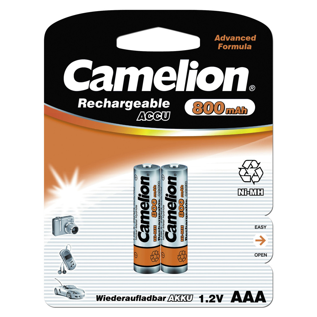 Аккумулятор Camelion 1.2B AAA-800mAh Ni-Mh BL-2, 3674